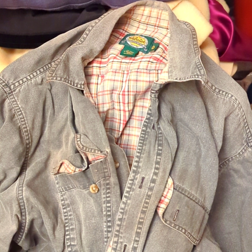 Cabela's Denim and Flannel Shirt Sz XL